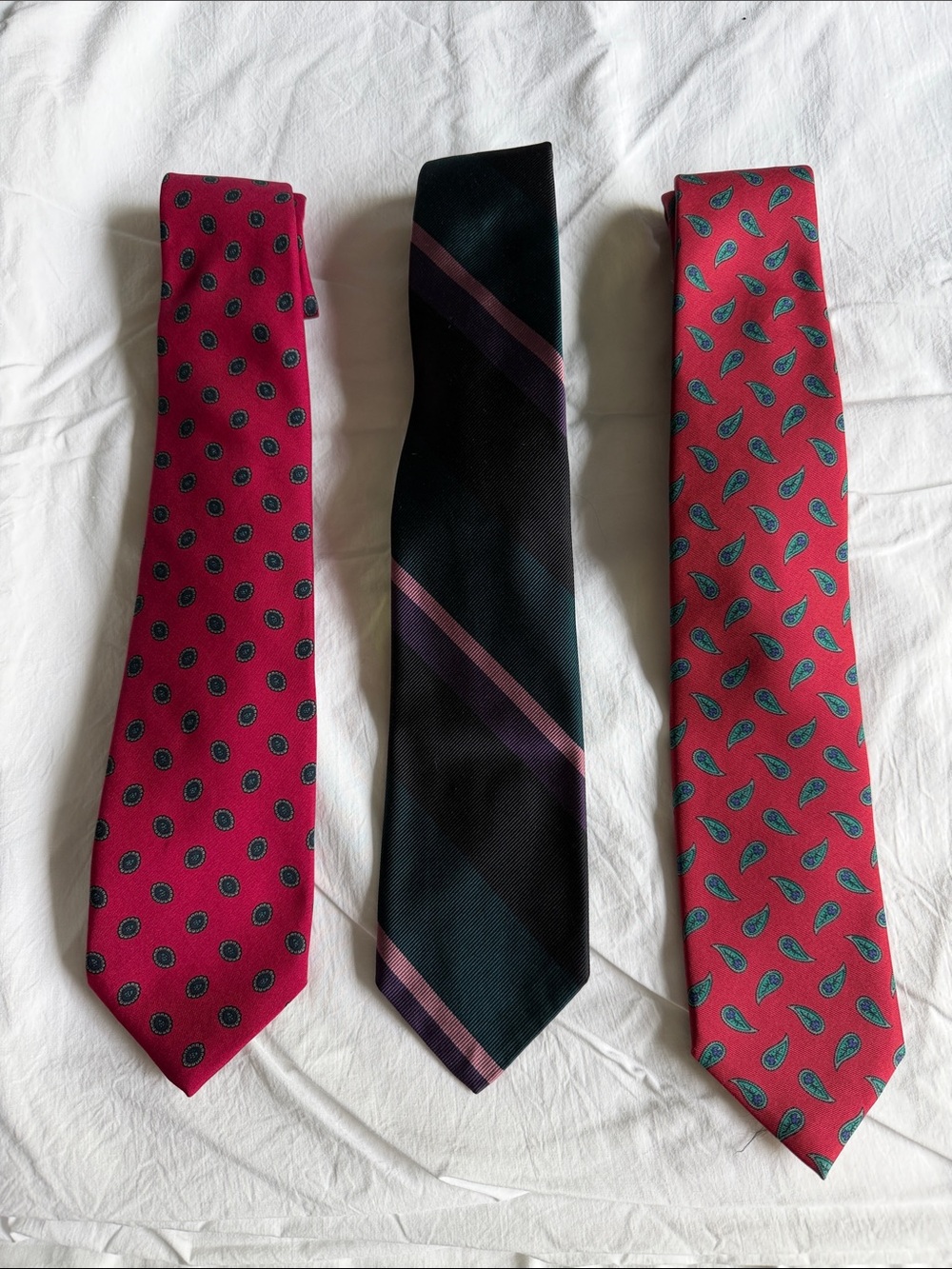 Classic Men's Necktie -  Red, and Black Styles